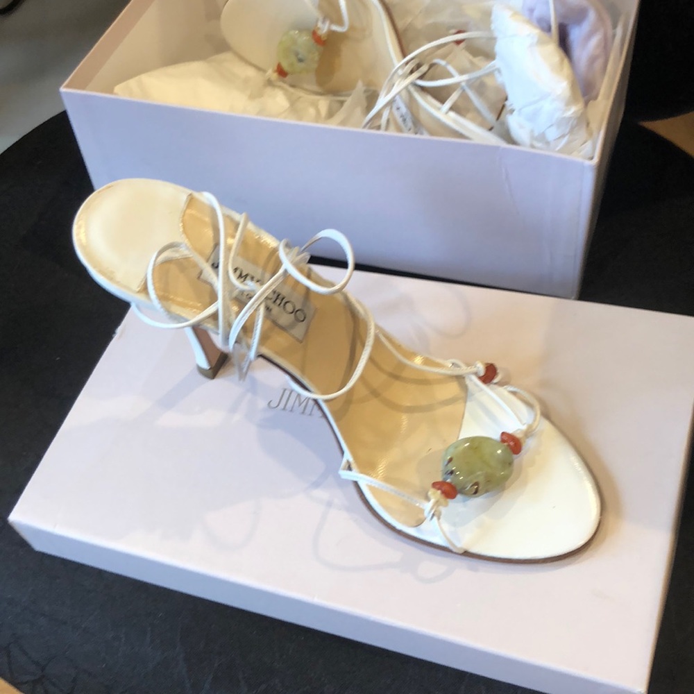 Jimmy Choo lace up heels, worn once!
